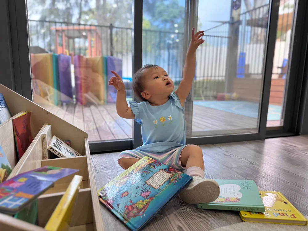Child settling in on their first day at Little Jungle Early Learning, Dundas